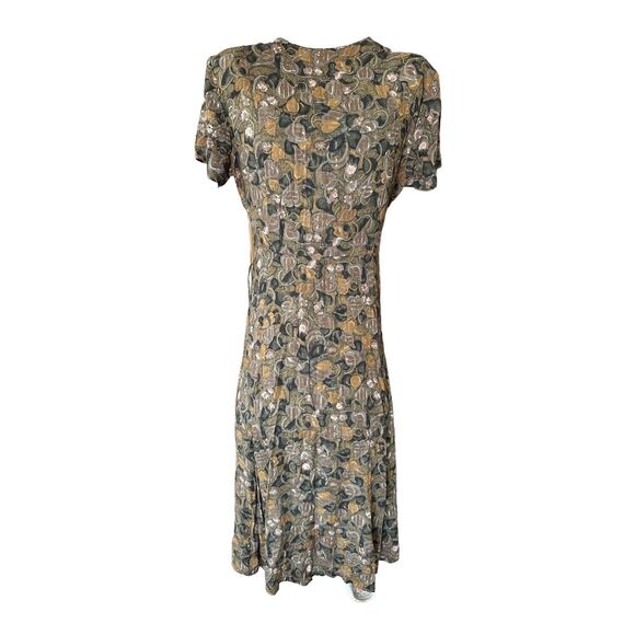 Vintage 80’s Betsy’s Things Floral Cottage Core Coastal Grandma Button Up Midi D - Picture 2 of 8